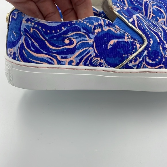 Lilly Pulitzer Women Sneaker Slip on Shoe SZ 7 Blue/Pink - Picture 5 of 12